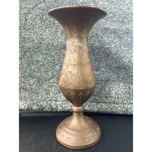 Brass Floral Intricate Design Signed Made in India Antique